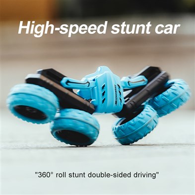 2.4GHz 128 4WD Remote Control Stunt Car Double Sided 360 Rotating Vehicles with Music and Light